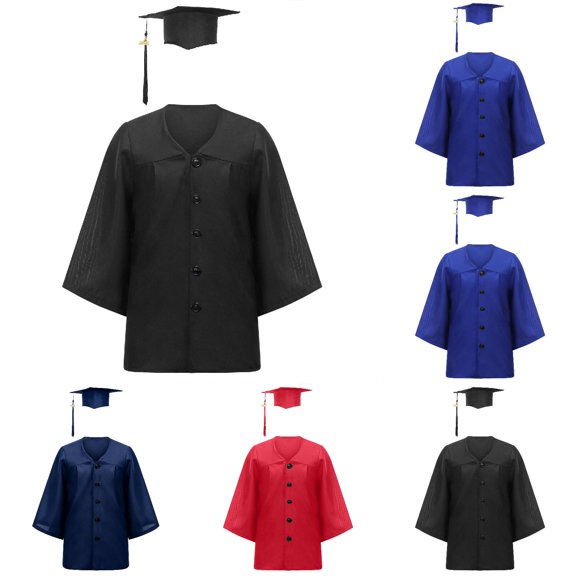 Dpytoraw Kids Graduation Cap and Gown Set, Preschool & Kindergarten Graduation Outfit with Tassel Size 4-5 Years