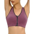 thumbnail image 6 of Women's Zip Front Sports Bra Wireless Post-Surgery Yoga Bras Removable Cups, 6 of 8