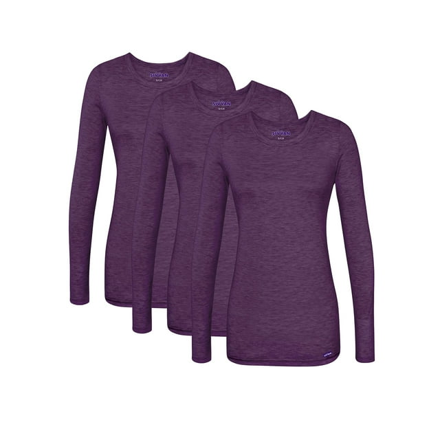 Sivvan Lot de 3 T-Shirts à Manches Longues Confort pour Femmes