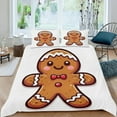thumbnail image 2 of Gingerbread Man Themed Bed Sheet Set Three Piece Set 53x79 Inches Comfortable And Skin Friendly Unique Design Creating A Star Studded Night, 2 of 6