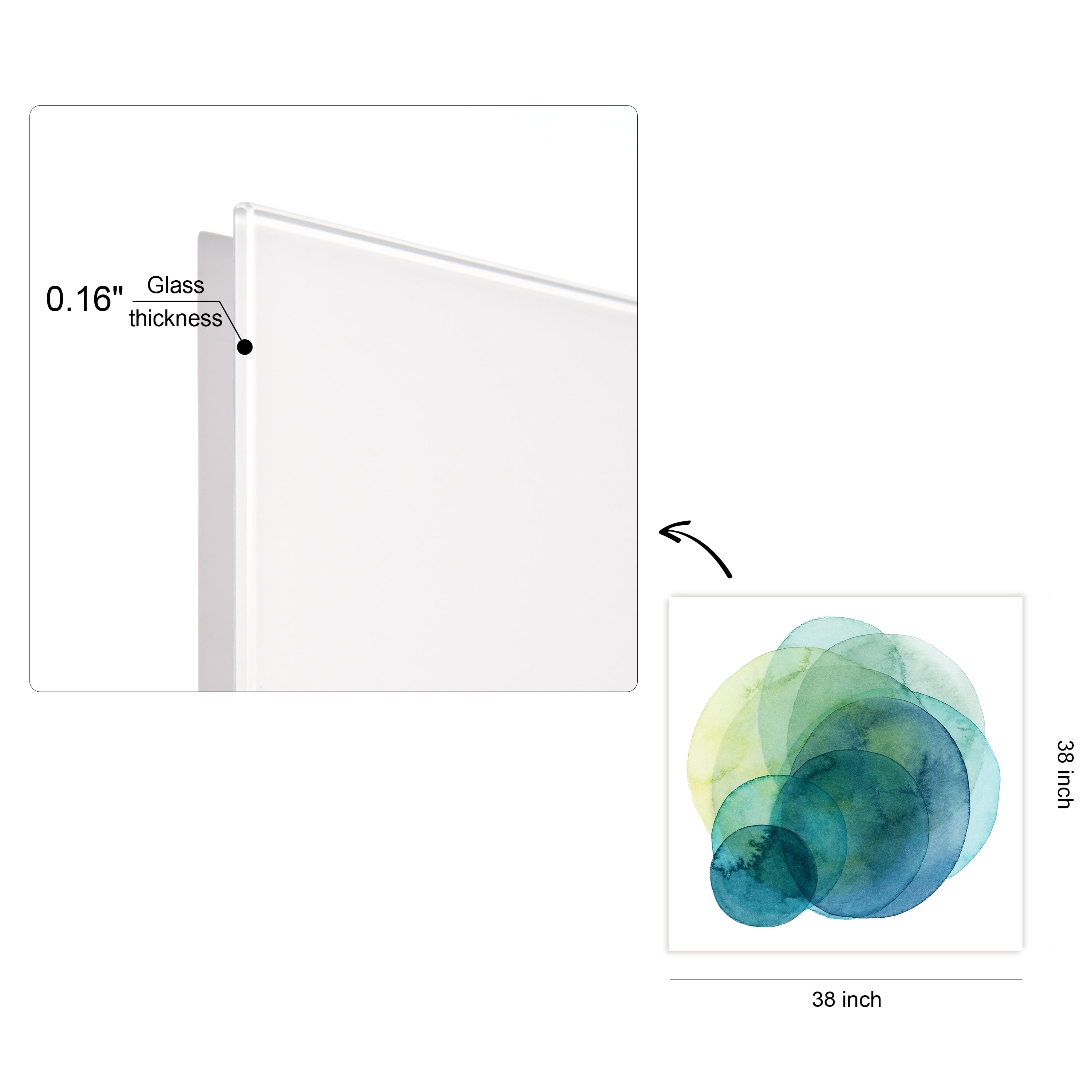 Empire Art Direct Evolving Planets IV Frameless Free Floating Tempered Glass Panel Graphic Wall Art, 38" x 38" x 0.2", Ready to Hang