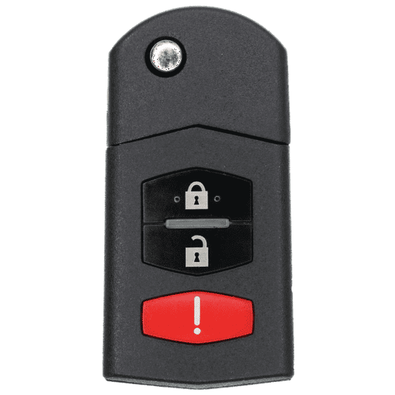 Keys4Less Replacement Flip Key Fob for Mazda 3 2010-2013 FCC Part Number BCR2-67-5RY BCR2675RY or CC43-67-5RYC CC43675RYC