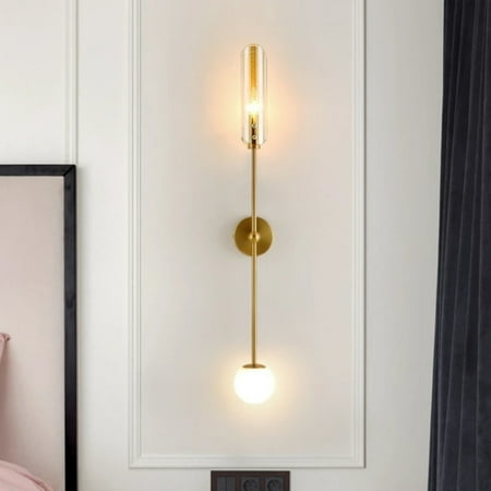 

FPWNGL Luxurious Modern Nordic Style Glass Shade LED Wall Sconce Perfect for Elegant Indoor Lighting in Living Room and Bedroom. Create a Sophisticated Atmosphere with Soft Illumination