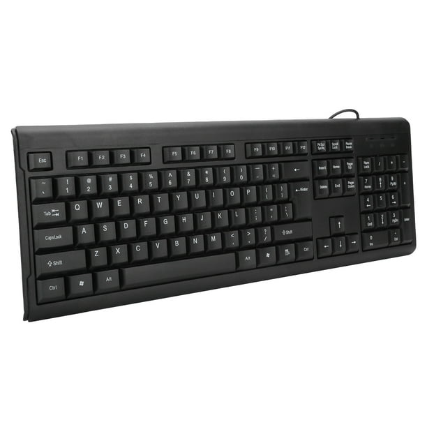Teclado con cable USB, 104 teclas, teclado silencioso de negocios