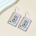 thumbnail image 3 of vnanda Durable Earrings Vintage Zebra Print Magnetic Tape Hook Earrings Retro Cassette Crush Colorful Drop Dangle Jewelry Gift Women Hook Earrings, 3 of 8