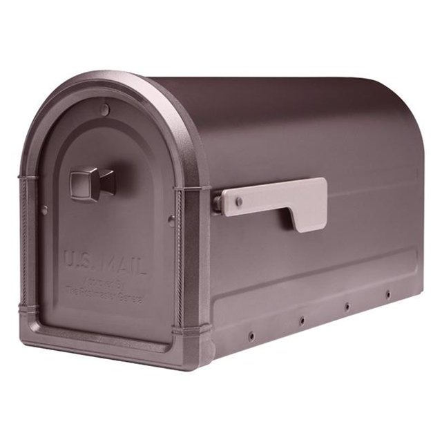 Architectural Mailboxes Roxbury Galvanized Steel Post Mounted Rubbed Bronze Mailbox, 10.89 x 8.86 x 20.60 in.