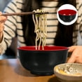 thumbnail image 4 of ColoMX 4pcs tazones de arroz melamina tazones de sopa multifunción tazones de ramen (rojo negro), 4 of 8