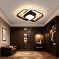 thumbnail image 4 of LED Ceiling Light, Double Geometric Low Profile Recessed Fixture for Hallway Bedroom, Black, Plastic Frame, 1-Pack, 27x20x6 cm, 4 of 6