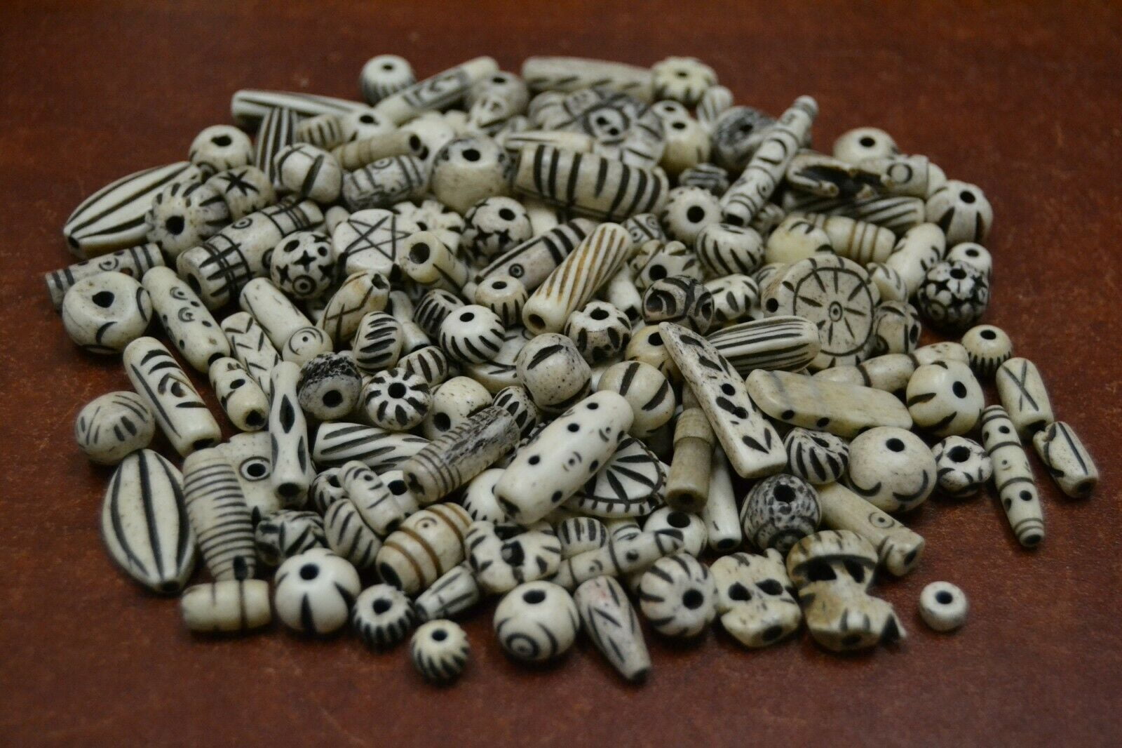 250+ Pcs Assort Carved Round Tube Buffalo Bone Beads - Walmart.com