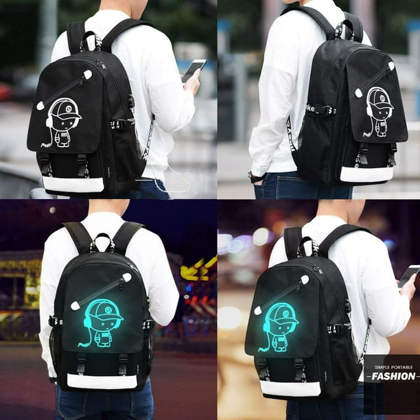Mochila escolar mochila escolar para ninos ninas adolescentes adolescentes mochilas escolares geniales mochilas escolares luminosas de anime para ninos mochila escolar USB bolsos de JFHHH pequena Bode...