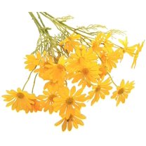 GRNSHTS 12Pcs Artificial Daisy Flowers 20" Outdoor UV Resistant Silk Flowers Fake Wildflowers Faux Greenery Shrubs Plants with Stems Arrangements for Home Garden Vase Decor (Yellow)