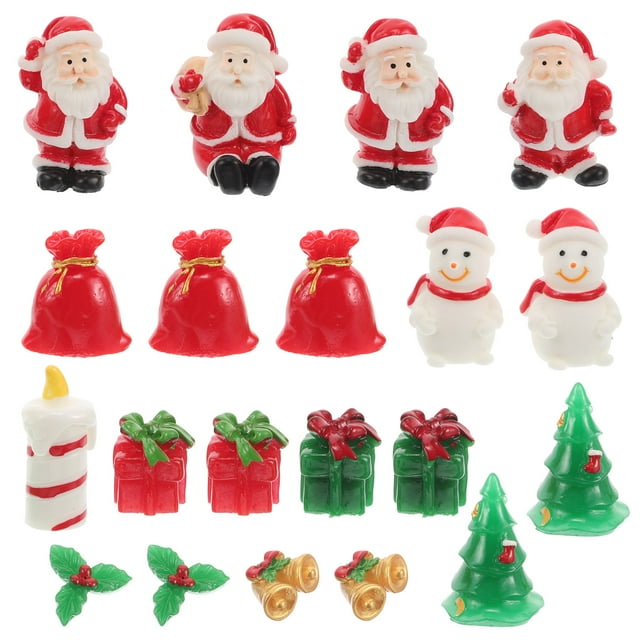 20 miniaturas navideñas de micro paisajes, decoración variada