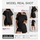 thumbnail image 4 of ZHAOCHENG Conjuntos de 2 piezas para mujer, conjuntos de salón, camisas casuales de manga corta, pantalones cortos, pijamas cómodos, conjunto de chándal, 4 of 5