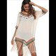 thumbnail image 4 of Vestido para Mujer - Cuello en V, Crochet, Mezcla de Algodón, para Playa y Verano. Albaricoque Talla Única, 4 of 8
