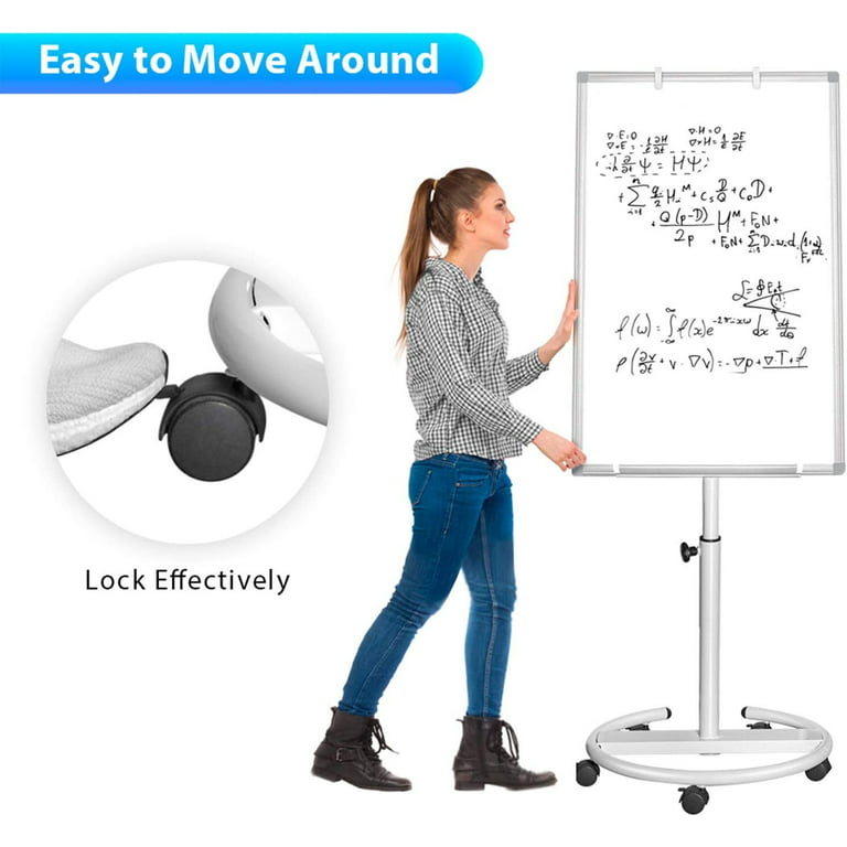 60x40 Mobile Whiteboard Double-Sided Magnetic Large Dry Erase White Board  with Rolling Stand for Offices, Home & School
