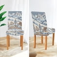 thumbnail image 3 of Yayeee 2 Pack Dining Chair Covers Stretch Parson Chairs Slipcovers Seat Protector, Blue Snowy Mountain, 3 of 6