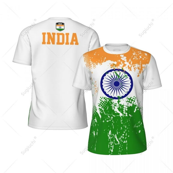 Exclusive design India Flag Grain 3D Printed Men For Running Bike Soccer Tennis Fitness Sports tshirt Mesh Fans Short T-shirt
