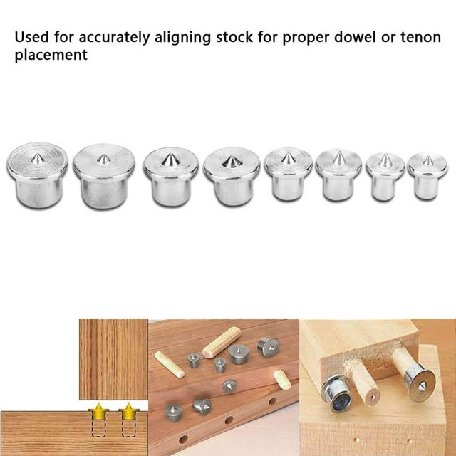 8pcs Dowel Center Sturdy Woodworking Dowel Centers Tenon Alignment Tool Points Marker 6/8/10/12mm(B)