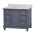 thumbnail image 3 of Bella 42" Bathroom Vanity with Marine Gray Cabinet and Carrara Marble Top, 3 of 6
