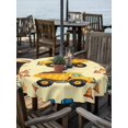thumbnail image 2 of Outdoor Tablecloth with Umbrella Hole for Patio/Picnic/Party/Camping, Yellow Truck Waterproof Table Cloth Round Cover Washable, Stars Blue Checkered Modern Farmhouse Art (Dia 54"), 2 of 8