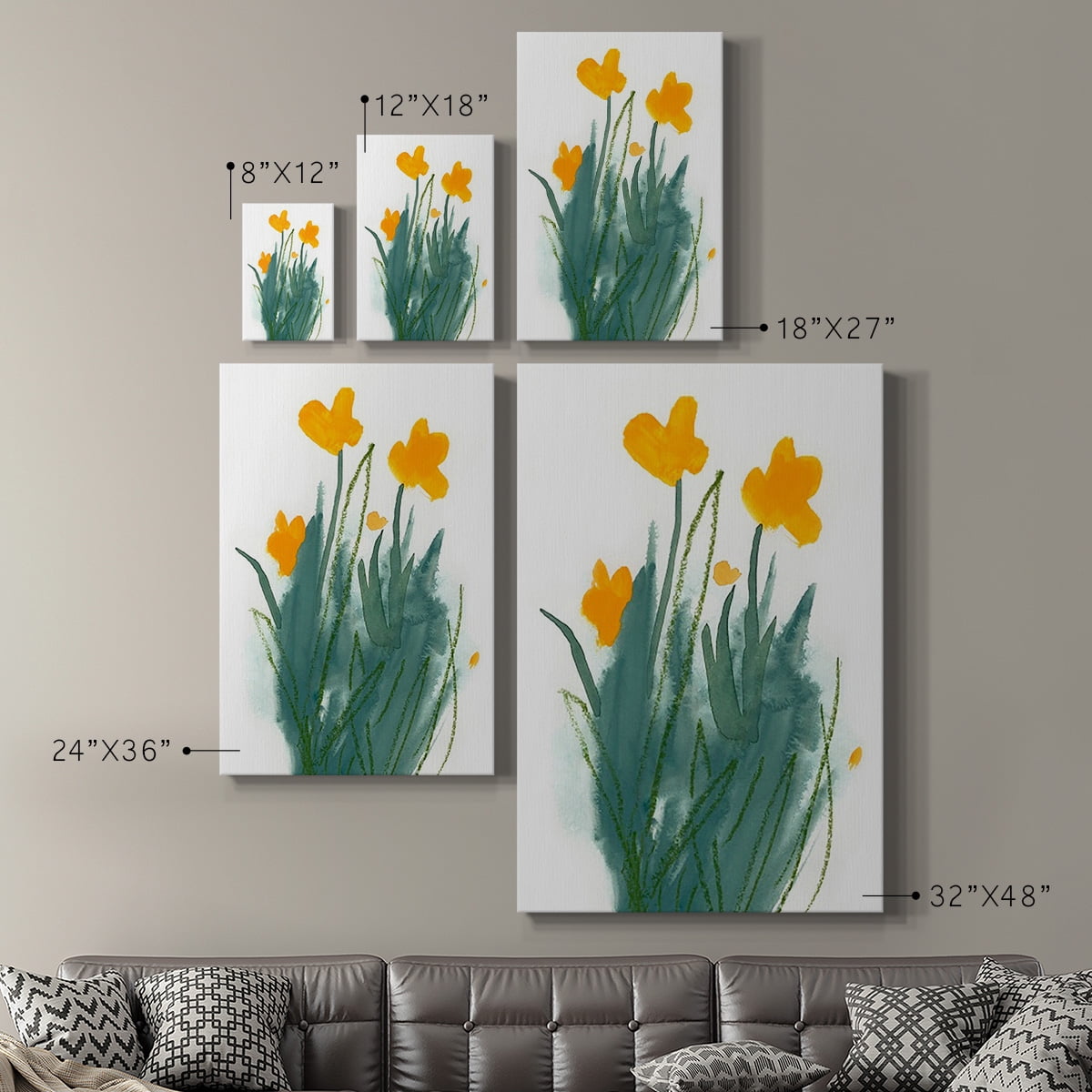 Daffodil Bunch I Premium Gallery Wrapped Canvas - Ready to Hang