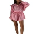 thumbnail image 1 of PENGXIANG Chemise à Manches Longues à Col Roulé + Short pour Femme, 1 of 9