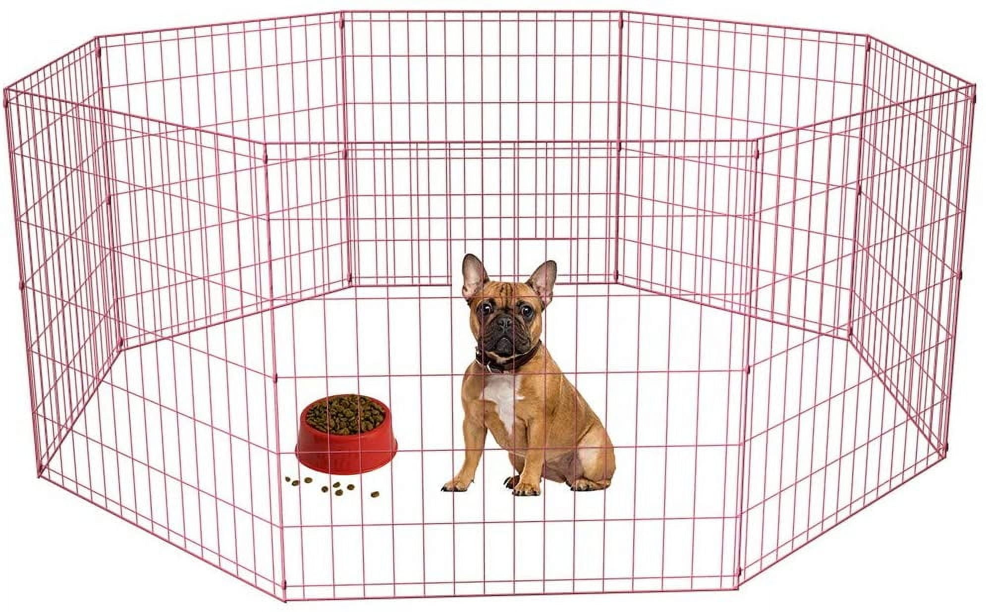 Bestpet 24"H Dog Playpen, Pink, 8 Panel