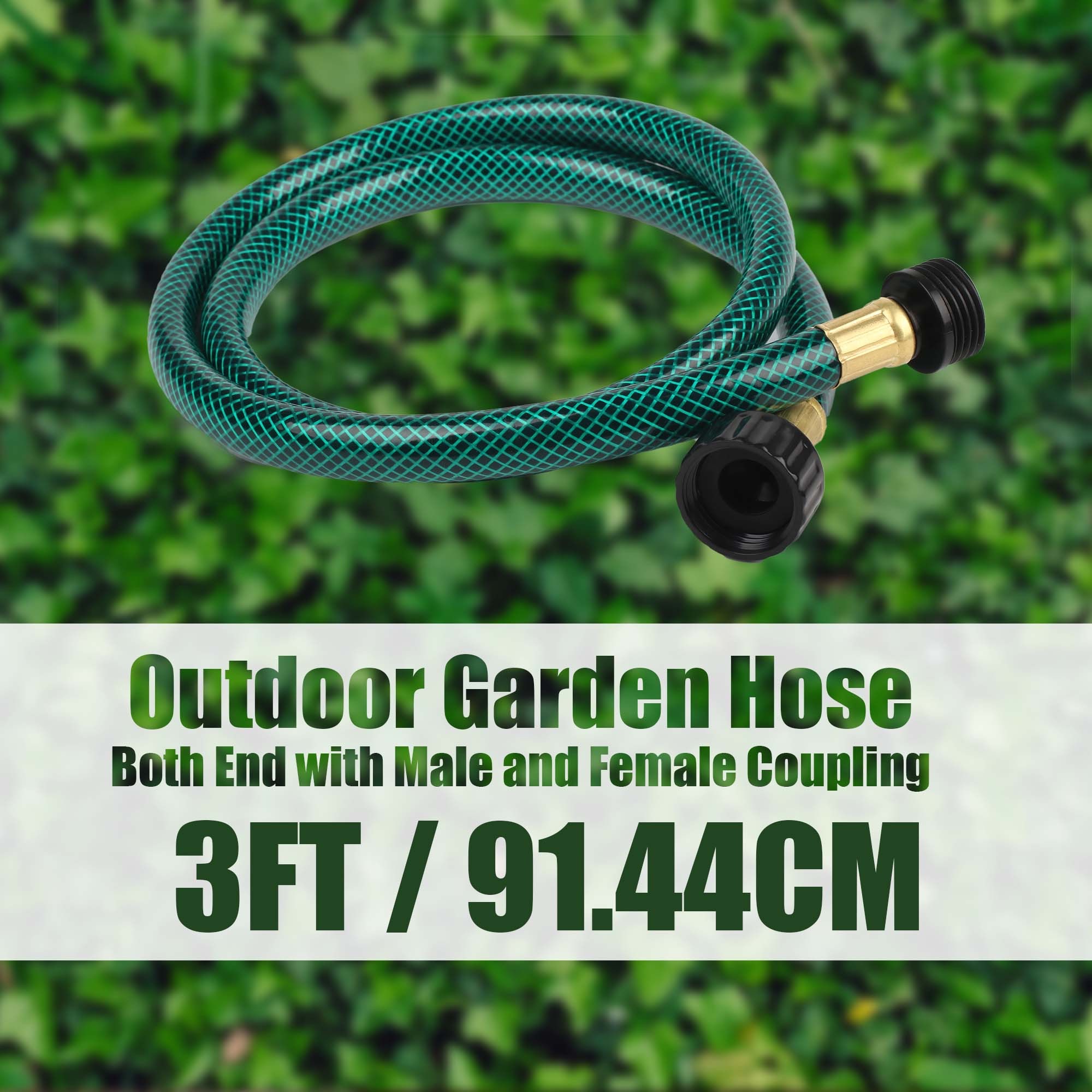 FUNJEE Heavy-Duty Garden Hose, 0.5 in x 3 ft, Green photo 8