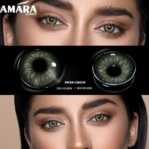 AMARA nueva llegada 1 par de lentes de Contacto de Color AURORA Color Contacto no miopia lentes recetados para ojos Bodega Aurrera en linea