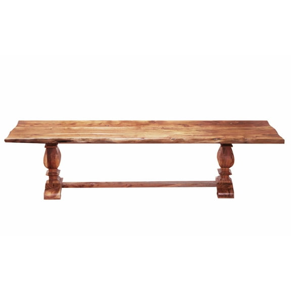 LR Home Live Edge Gloss Finish Strong Brown / Chestnut Strong Wood Bench
