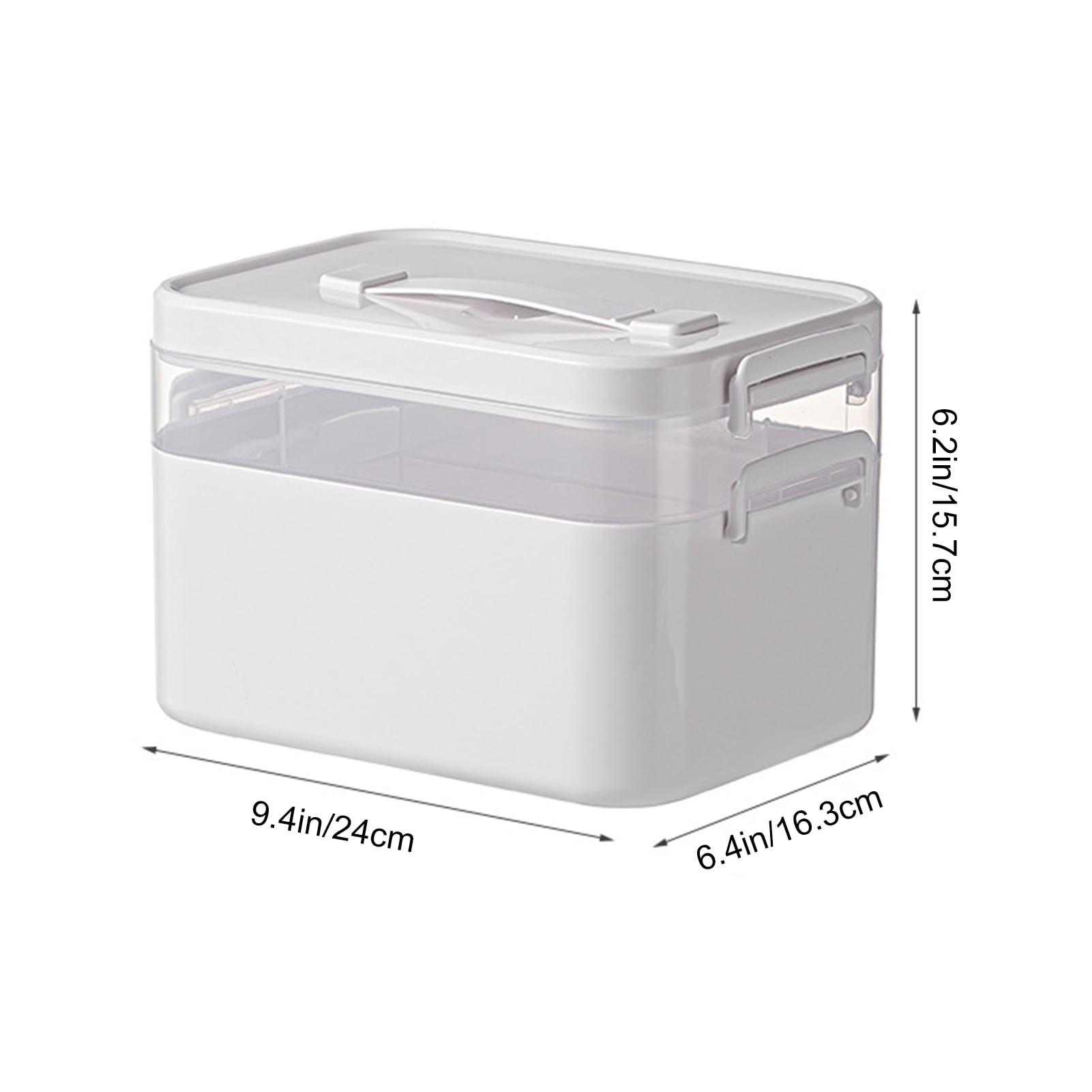 ZenCart Portable Medicine Storage Box Pill Organizer Large Capacity Multi-layer Design Transparent Medicine Case with Handle