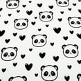 thumbnail image 6 of Chezmoi Collection 4-Piece Kids/Teens Panda Love Window Curtain Set - Soft Microfiber Black White Girls Printed Love Panda Hearts Whimsical Fun Kids Rod Pocket Drapes, 2-Panels (42"W x 84"L), 6 of 8