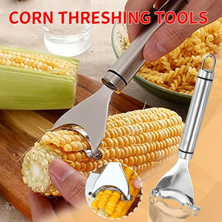 

Kehuoyezai Corn Peeler Stainless Steel Planing Corn Thresher Corn Cutter Kitchen Gadgets