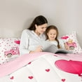 thumbnail image 5 of Homewish Happy Valentine'S Day 7-Piece Bedding Comforter Set,Cute Cartoon Bear King Bedding Sets,Pink Red White Bed Sheets For Girl Teens,Breathable Home Decor Reversible, 5 of 9