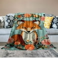 thumbnail image 2 of COMIO Fox Blanket Flower Fox Print Throw Blanket Super Soft Flannel Blankets Gifts for Kids Adults, 2 of 6