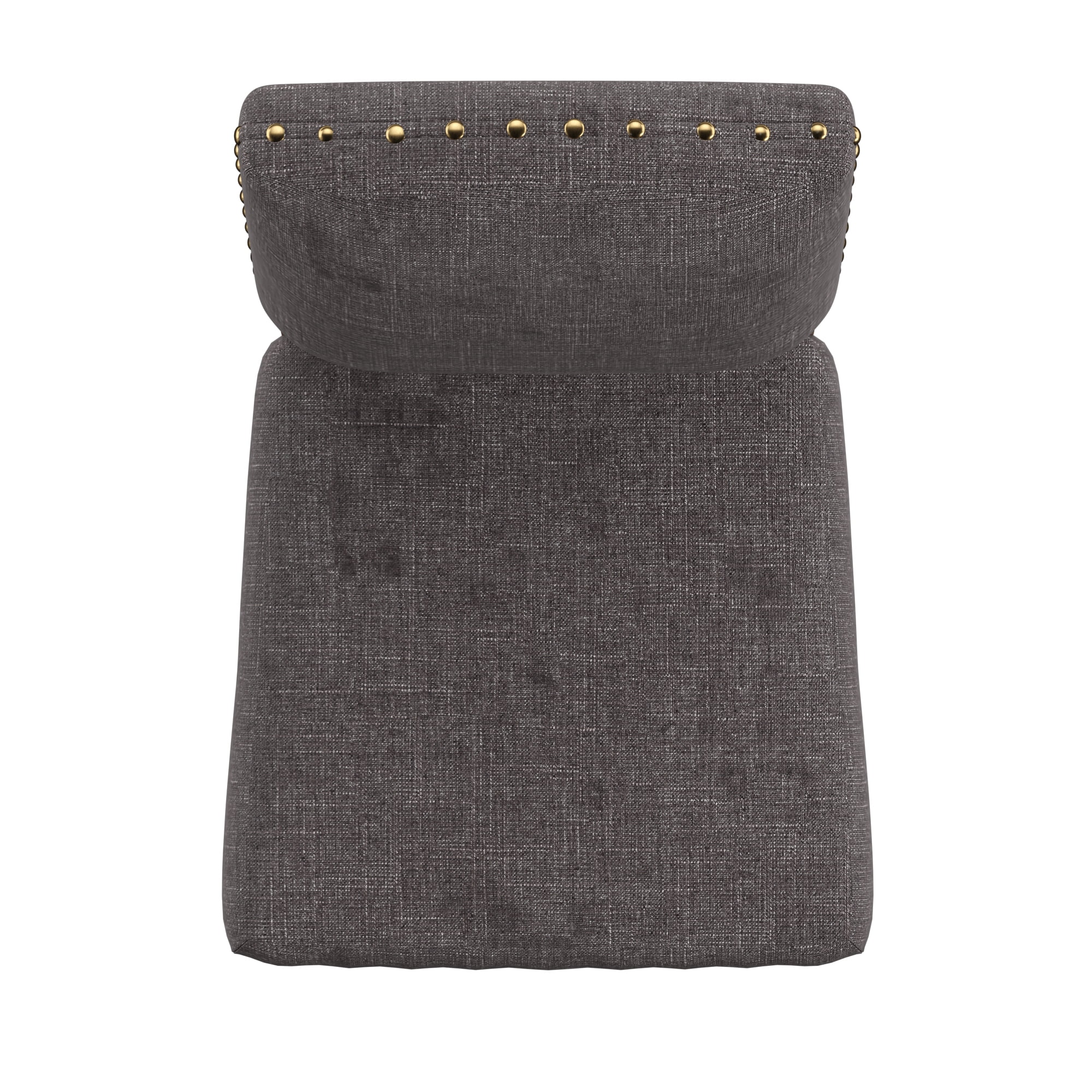 Weston Home Nailhead Upholstered and Wood Dining Chair, Set of 2, Dark Gray Linen