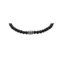 thumbnail image 3 of Pulsera Fossil JF02887040 con cuentas de lava negras para hombre, 3 of 7