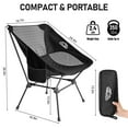 thumbnail image 2 of Coumy 2 Pack Portable Camping Chair Backpacking Chair, 2.4lbs Lightweight Ultralight Folding Chair for Outside Hiking, Travel, Supports 350Lbs (Black), 2 of 8