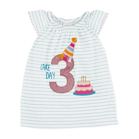 Mud Pie Little Girl 3 Birthday Tunic / Tee / Top / Shirt Size 3T