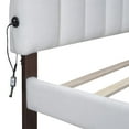 thumbnail image 6 of Queen Platform Bed and Nightstand Sets, 2 Piece Teddy Fleece Upholstered Bedroom Furniture Set with Queen Size Bed and 2-Drawer End Table for Adults, White, 6 of 7