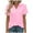 Pink, variant on QQAMB Women's Shirts Cotton Short Sleeve V-Neck Collared Tops Golf Shirt Work Casual Summer Tee Black 2XL