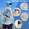 thumbnail image 6 of Bulopur Sea Turtle PrintMen’s Quick Dry Hooded Fishing Rash Guard, UPF 50+ Sun Protection Shirt with Breathable Face Mask, 6 of 8