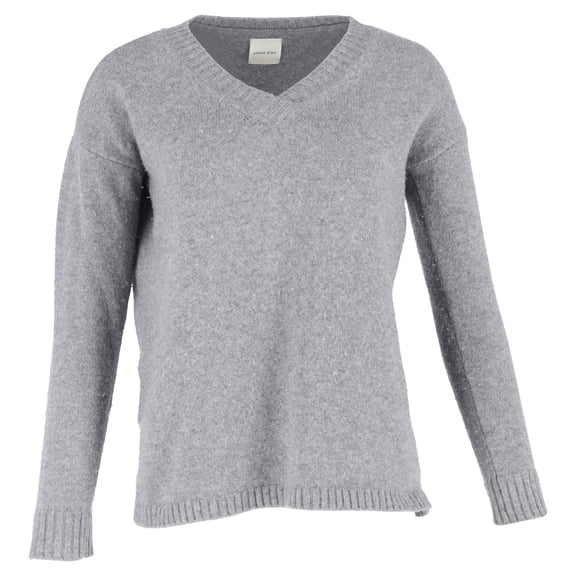 Pre-Owned Anine Bing V-Neck Sweater in Grey Wool