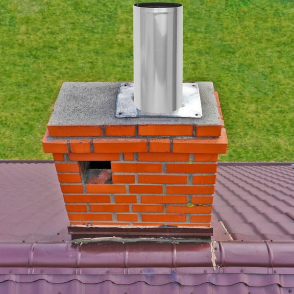 QIFULL Silver Stainless Steel Straight Stove Chimney for Outdoor Ventilation