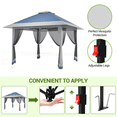 thumbnail image 3 of BouPower 13x13 Pop Up Canopy Gazebo,Canopy Tent,Outdoor Gazebo for Backyard & Patio Furniture,Pop Up Tent with Mosquito Netting & Double Roof for Backyard,Garden,Parties,Lawns,Outdoor and BBQs, 3 of 7