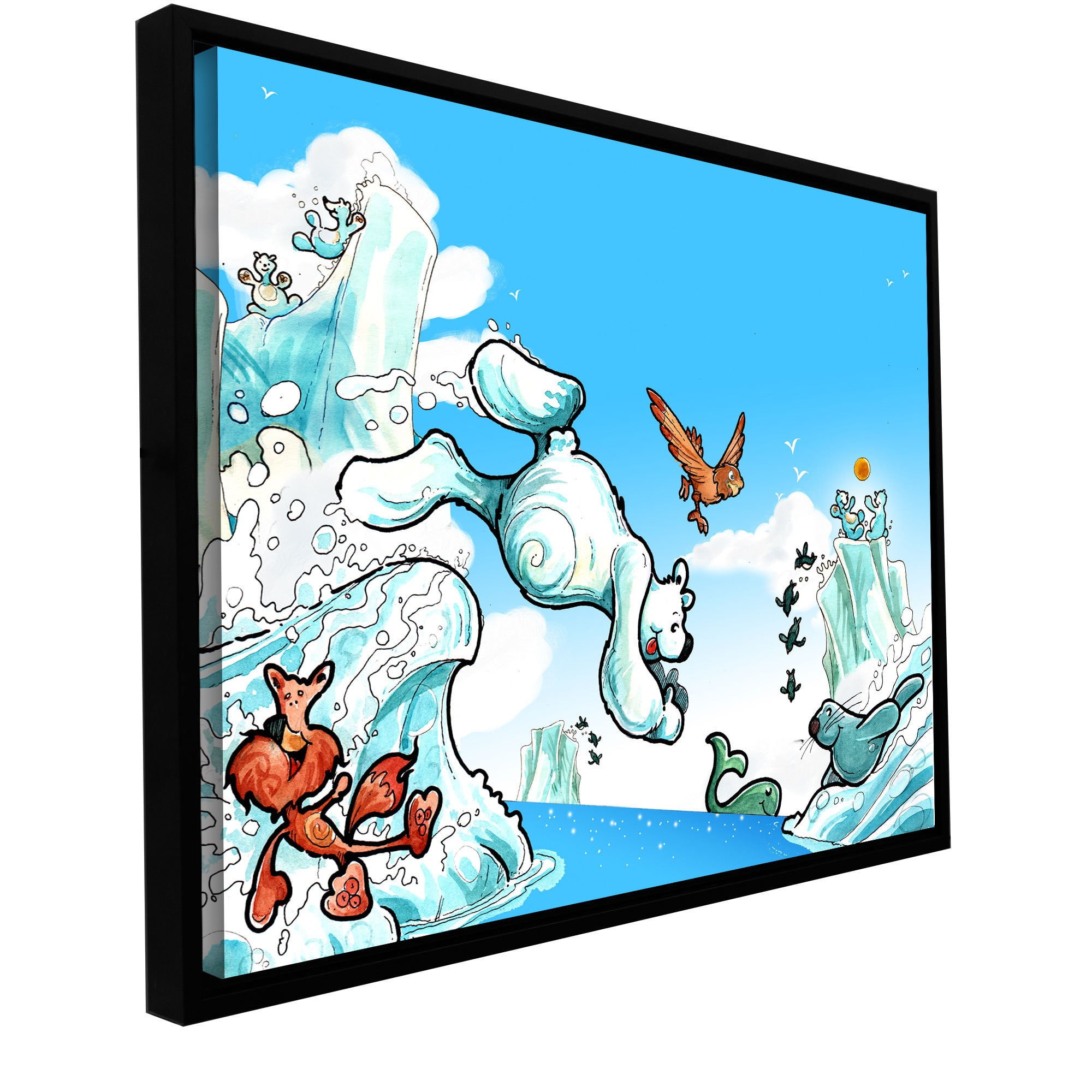 ArtWall Luis Peres "Polar 2" Floater Framed Gallery-Wrapped Canvas