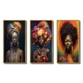 thumbnail image 2 of Designart "Osunmare Rainbow Orisha Goddess I" African American Woman Framed Wall Art Set Of 3 - Multicolor Woman African American Frame Gallery Set For Office Decor, 2 of 6