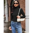 thumbnail image 4 of Ekouaer Women's Turtleneck Long Sleeve Shirts Slim Fit Thermal Underwear Tops Lightweight Tees, 4 of 7