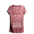 thumbnail image 1 of Corgi Butts Drive Me Nutts Women's Fashion Relaxed V-Neck T-Shirt Tee Heather Rouge Large, 1 of 3