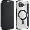 thumbnail image 1 of KOMI Premium PU Leather Wallet Flip Case for Google Pixel 9A - Business Classic Solid Color, Magnetic TPU Shell, Wireless Charging Black, 1 of 4